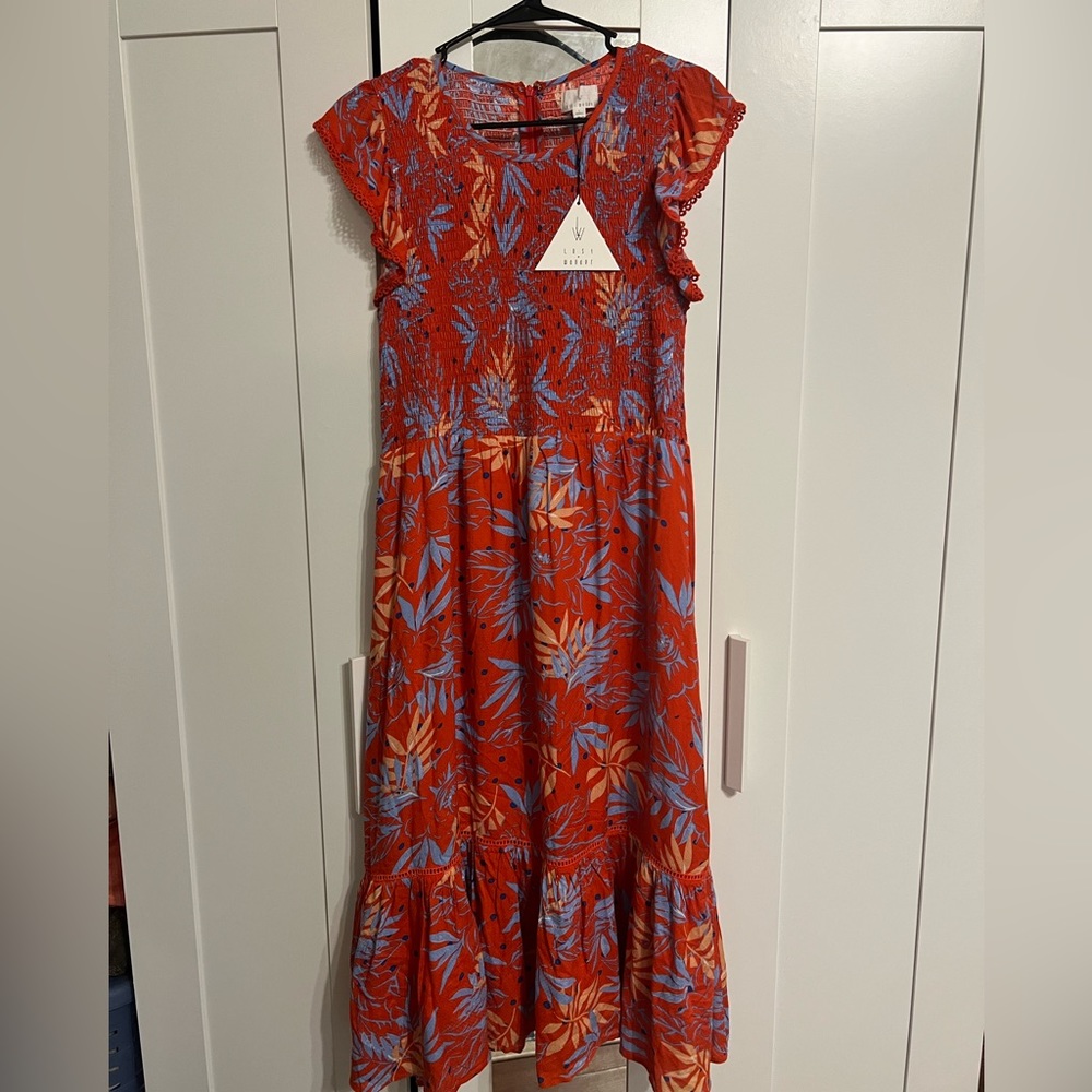 NWT Anthropologie Love + Wander MIDI Dress Large